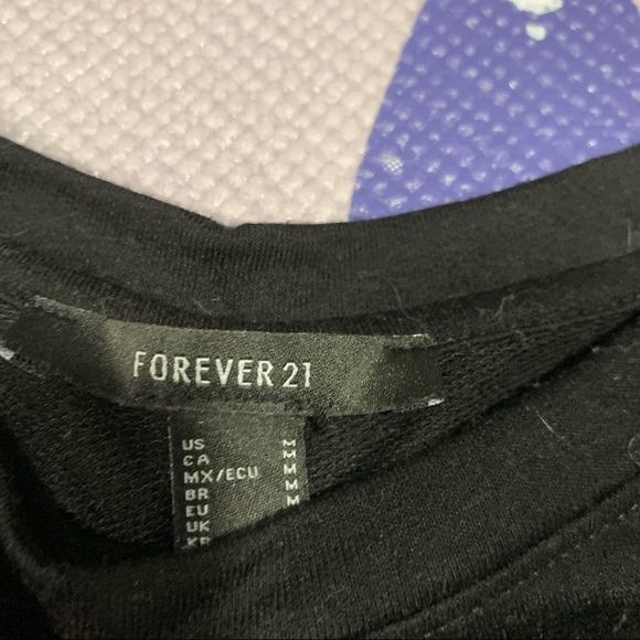 Black drawstring hem long sleeve top - Picture 3 of 3